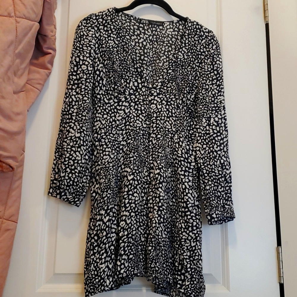 Zara Animal Print Mini Dress Size Medium